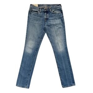 Abercrombie & Fitch Mens Skinny Jeans W32 L34 Light Wash Vintage‎ Button Fly Y2K
